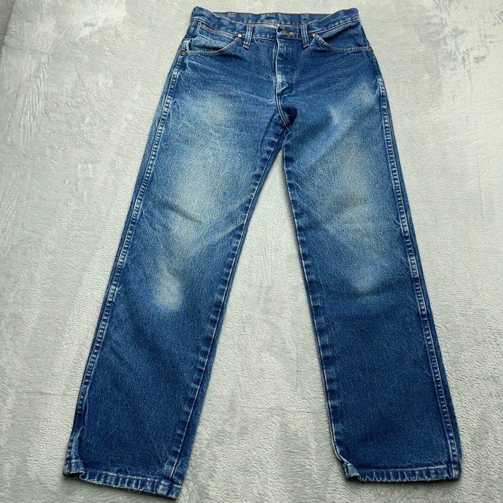 Wrangler Straight Jeans Mens 29x30 Blue Denim Cotton Classic Cowboy Western Cut